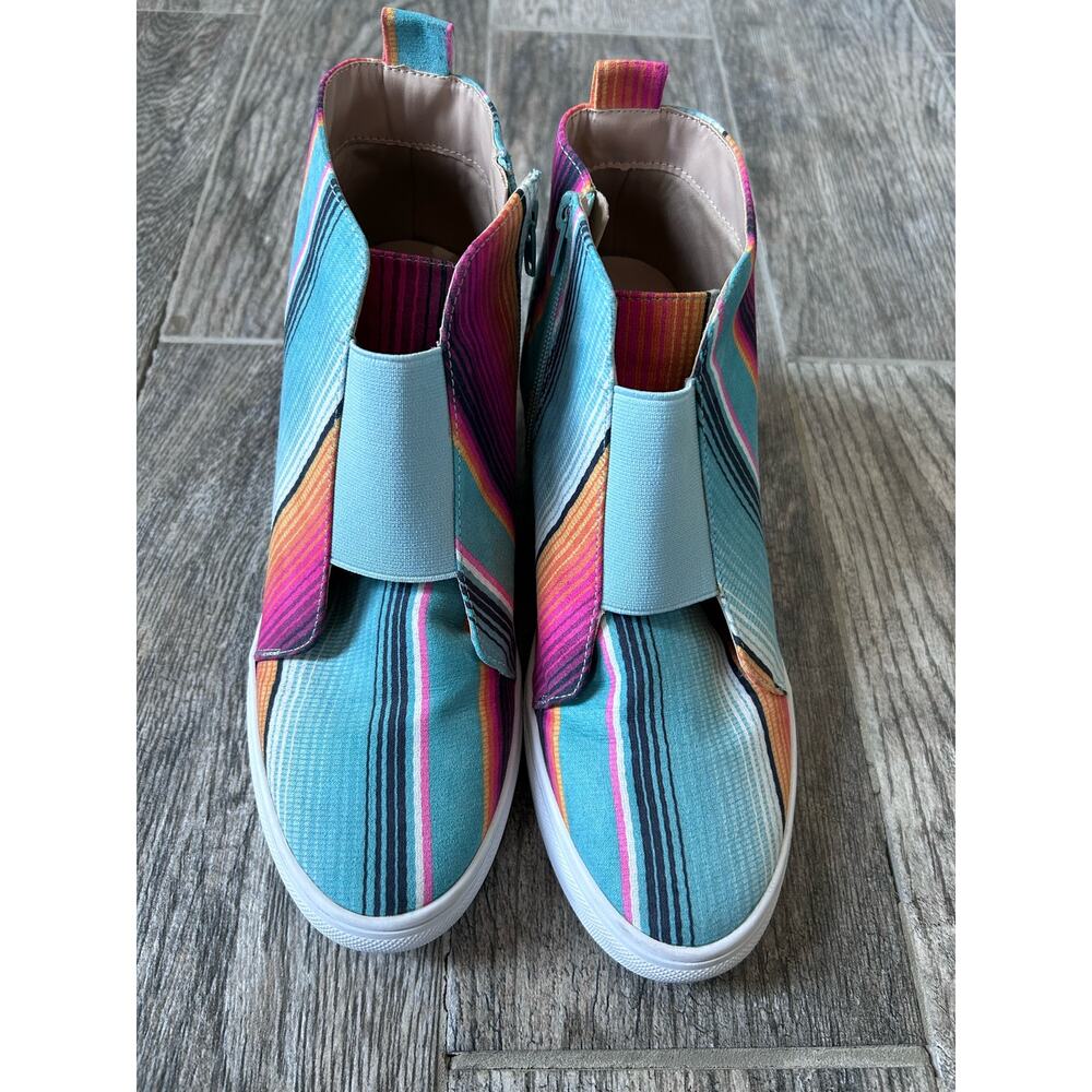 Women Crazy Train Sneaker Wedges, Multicolored, Size 10